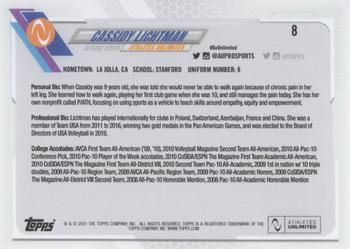 2021 Topps On-Demand Set #2 - Athletes Unlimited Volleyball #8 Cassidy Lichtman Back